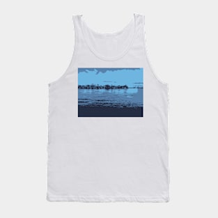 Abstract background, Dark Blue and Light Blue Tank Top